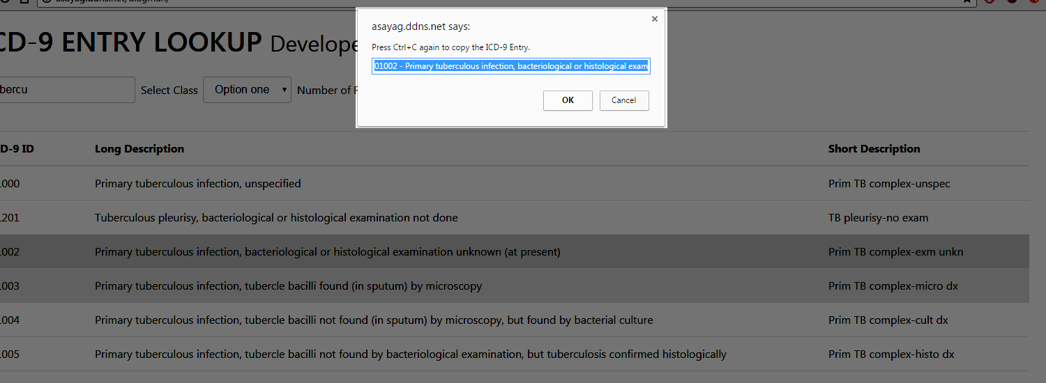 Upon copying the selected entry